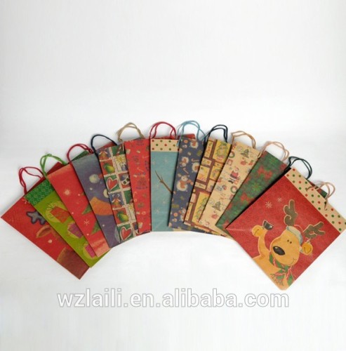 Many design Christmas gift candy packaging paper bags/gift package