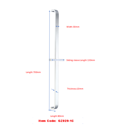 Flat Square Whit Arc Shower Rail