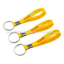 100% Silicone Wristband Keychain, Fashionable, Attractive and Functional