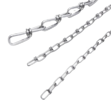1mm Diameter Galvanized Double Loop Link Chain: DIN 5686 Weldless Knotted Link Chain and 316 Stainless Steel Link Chain