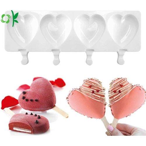 Stampo pop gelato in silicone a forma di cuore personalizzato