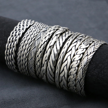 925 Sterling Silver Handmade Vintage Hemp Rope Bracelet