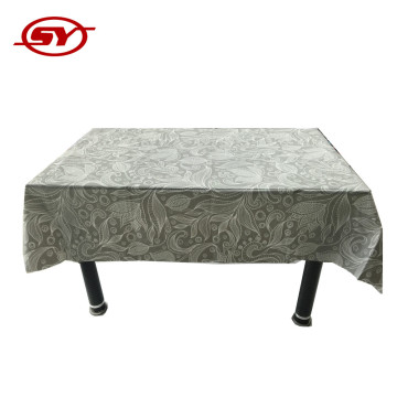 wholesale printed peva tablecloth with flannel back
