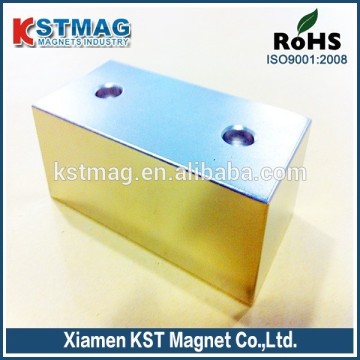 Block industry neodymium magnet with hole