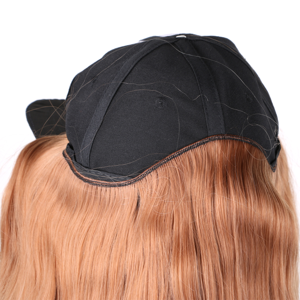 MYZYR 18inch Ombre Hair Natural Wave Wigs For Women Synthetic Hairpiece With Baseball Duck Tongue Hat Makeup Wigs