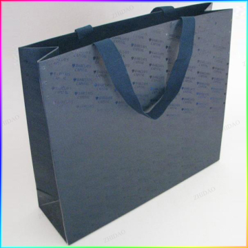 Embossed logo paper bag with handles for package