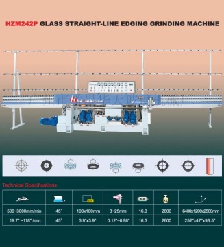 Glass straight-line edging grinding machine