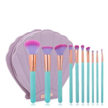 10pcs synthetic hair makeup brushes set