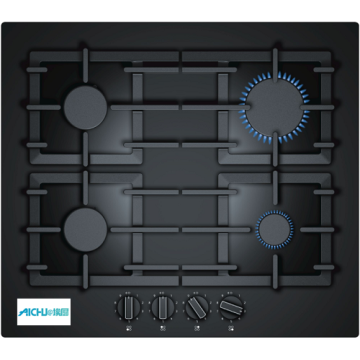 Built-in Black Tempered Glass Gas Hob