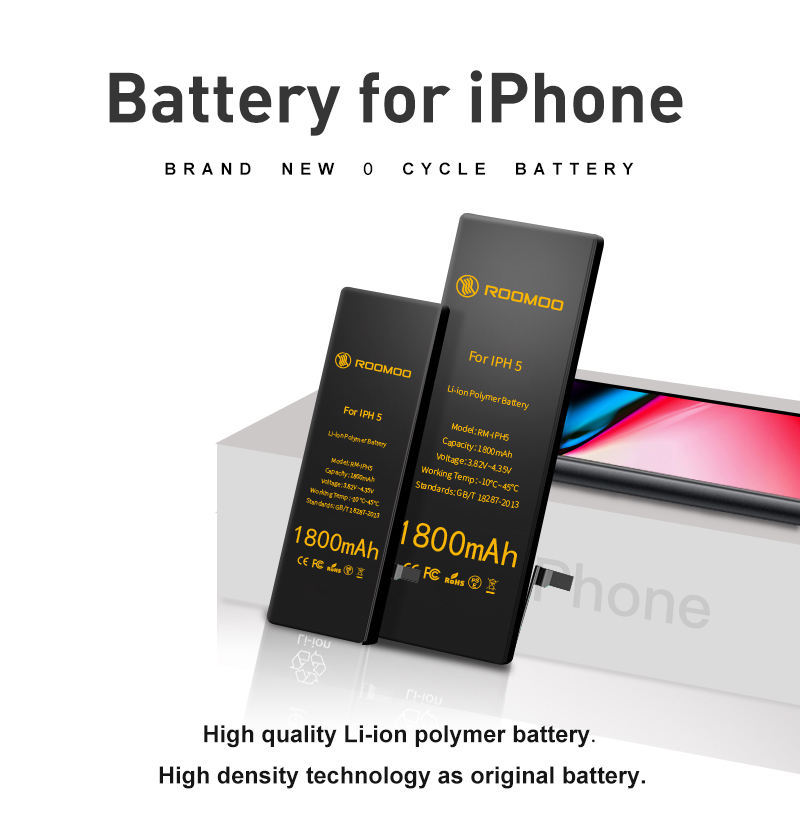 wholesale manufacture li-polymer rechargeable battery 1800mAh replacement battery for iphone 5G