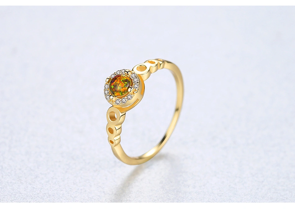 Elegant 925 Sterling Silver CZ Opal Rings