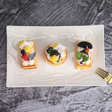 Japanese Porcelain Rectangular Plate with Roll Rim