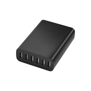 60W 6 포트 USB 벽 충전기 멀티 충전소