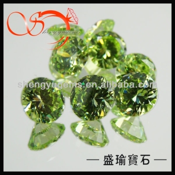 wholesale round apple green 6mm cubic zirconia beads(CZRD0001-6mm16#)