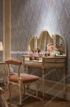Italian makeup antique dressing table glass mirror bedside tables