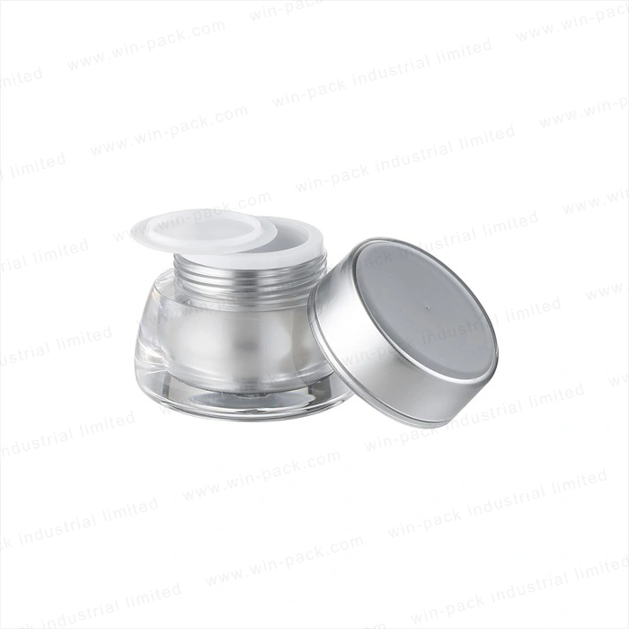 Winpack Special Design Cosmetic Acrylic Cream Jar with Aluminum Cap