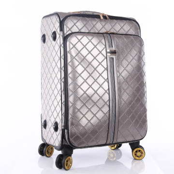 Berkualiti tinggi kalis air PU Disesuaikan 4 Wheels Luggage