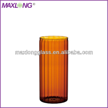 Amber Color Optic Borosilicate Glass Flower Vase