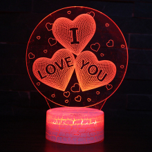 Color Changing 3D Acrylic Valentine Gift Lamp