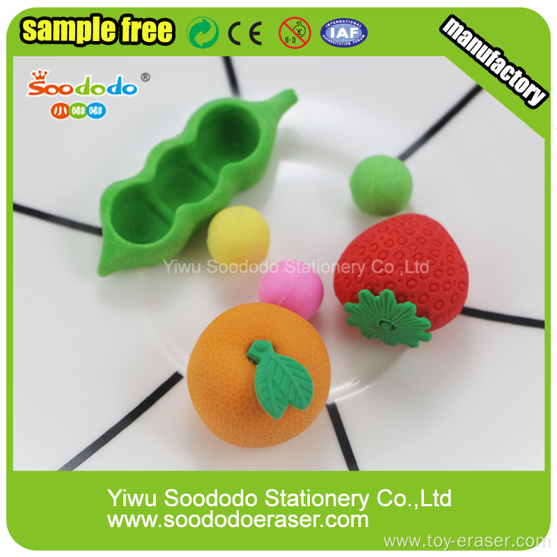 Rubber Fruit Shaped Eraser For School Students