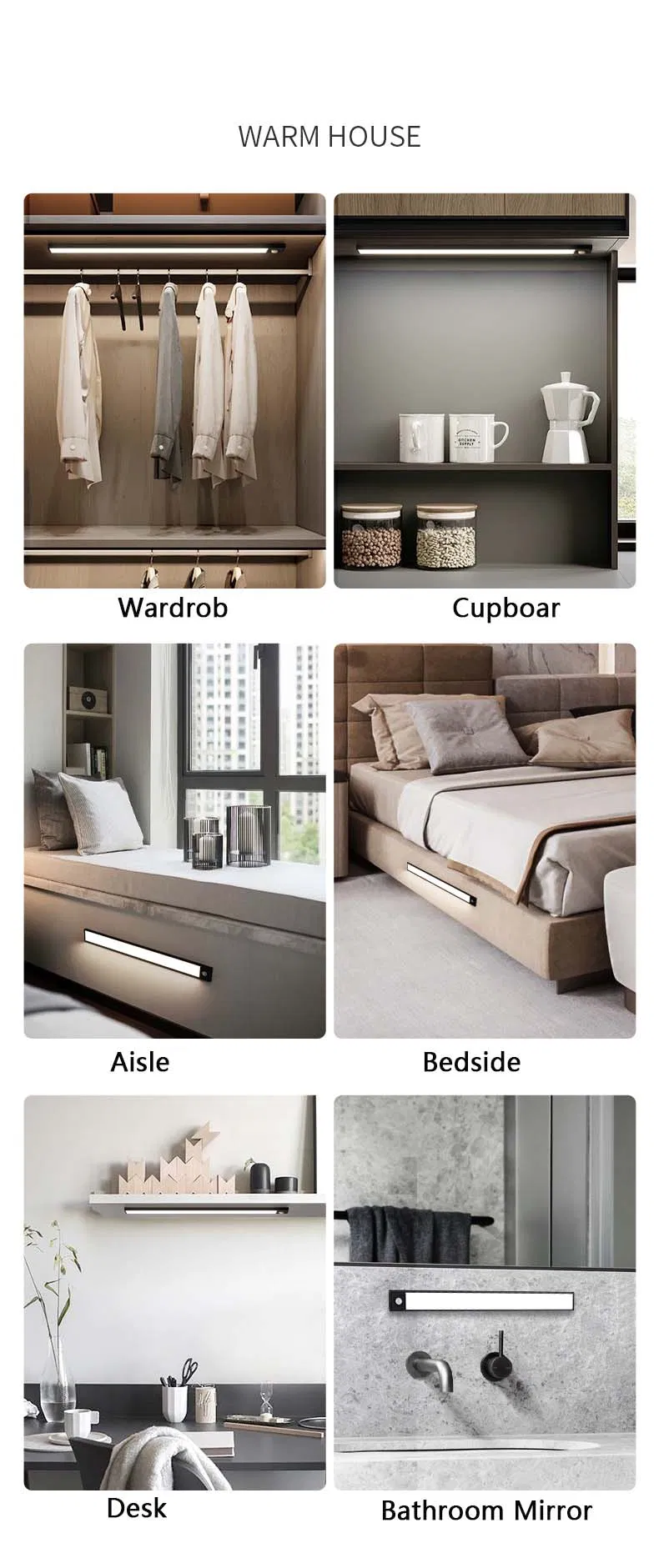 Ultra Thin Intelligent Human Body Sensing Light, Rechargeable Magnetic Self-Adhesive Light Strip