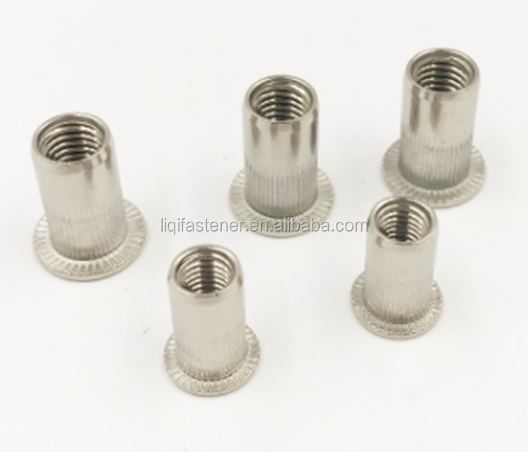 Factory stock Flat Head Galvanized Carbon Steel M8 Pop Blind Rivet Nut