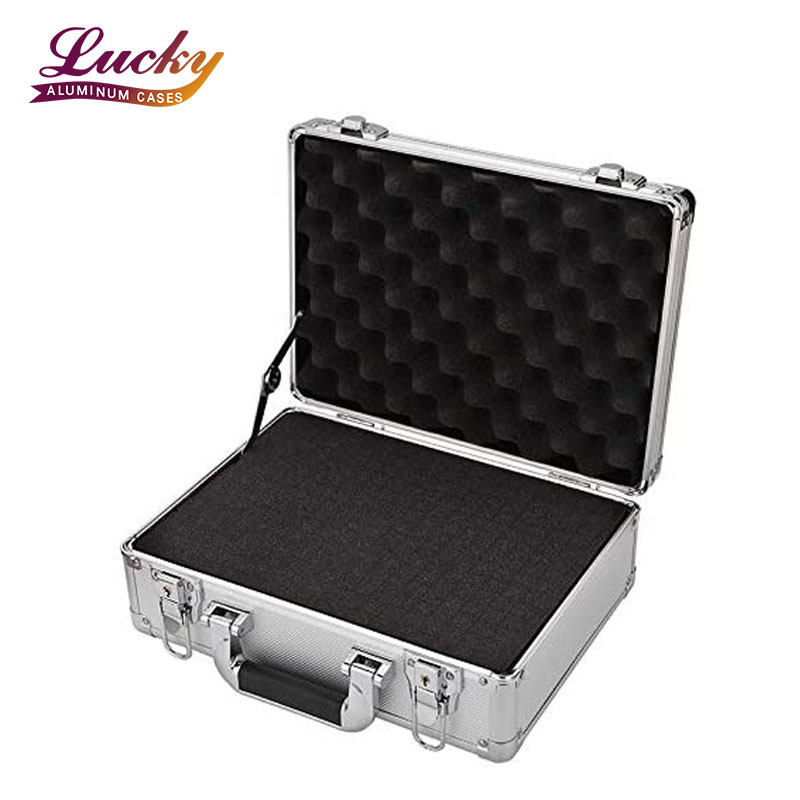 Small Tool Case Silver Portable Suitcase Tool Storage Cases Professional Toolbox Aluminum