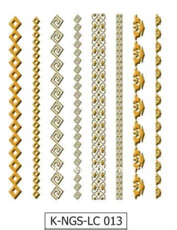 2D lace design golden trim sticker