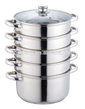 5pcs LFGB certification induction stainless steel steamer cookkware set