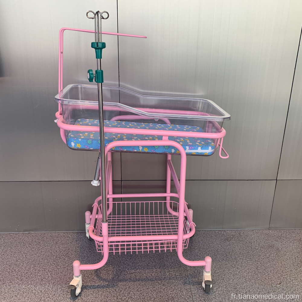 Lit de bébé en acier transparent pour hôpital