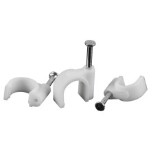 Factory Supply 12mm Round Nylon PP Steel Nail Circle Cable Clips