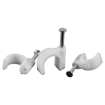 Factory Supply 12mm Round Nylon PP Steel Nail Circle Cable Clips