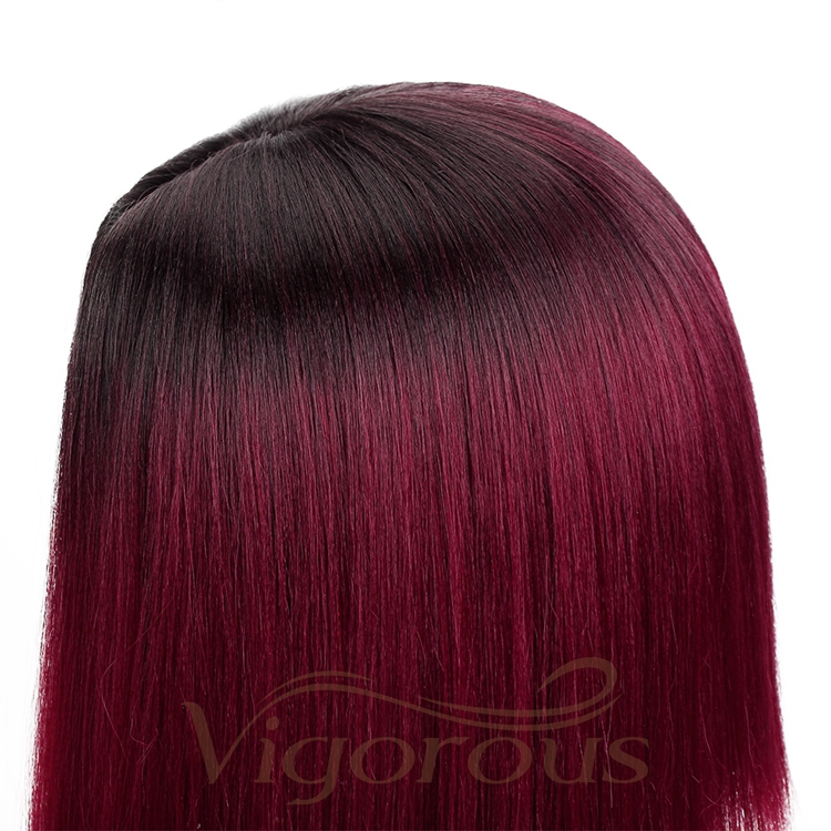 High Quality For Women High Temperature Women Bob Cosplay Colorful Red Ombre Hair Heat Resistant Straight Synthetic Wigs