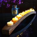 9 Holes Wooden Tea Light Candle Holders Stand