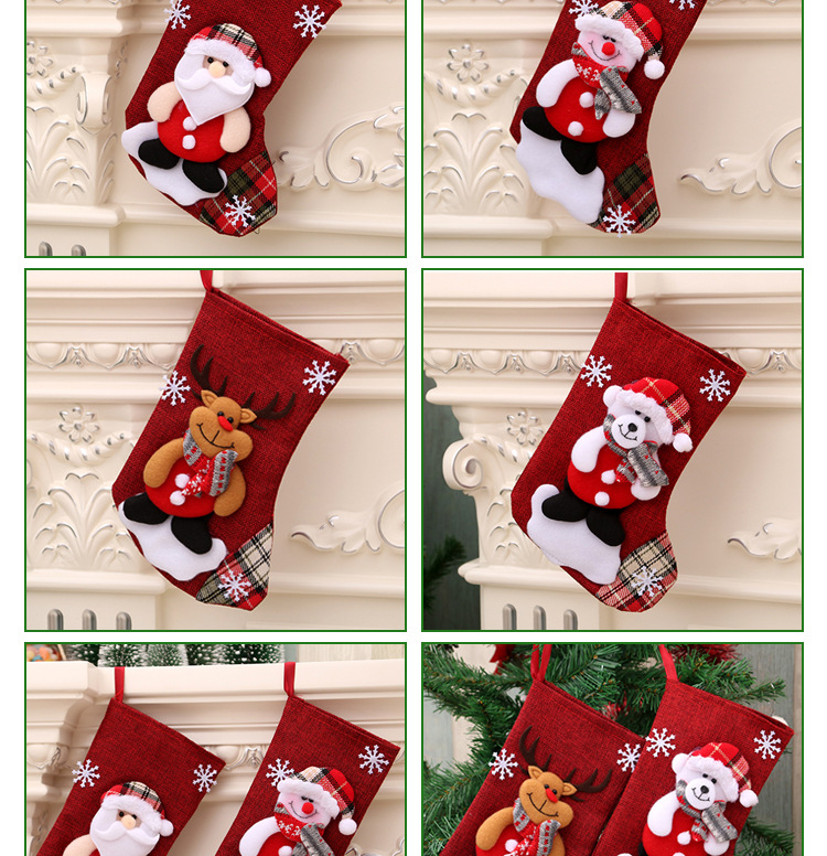 Hot Christmas Gift Christmas Stocking Sock Santa Claus Xmas Tree Hanging Decor Christmas Stockings Candy Gift Bag Navidad