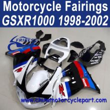 1998-2002 For SUZUKI TL1000R Aftermarket Fairing Black White Blue Motul FFKSU014