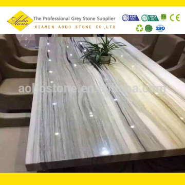 White Marble Green Veins Marble Inlay Table Top