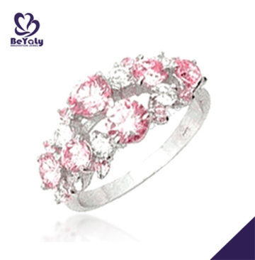 Fashion shiny flower clusters high quality silver ring