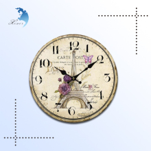 Promotional personalized design old style printing wooden wall clock