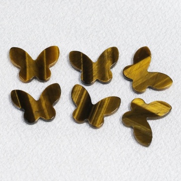 Natural Tiger Eye Stone Flat Butterfly Shape Cutting