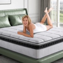 14 Inch King Size Gel Memory Foam and Spring Fabric Mattress for Modern Bedroom Furniture