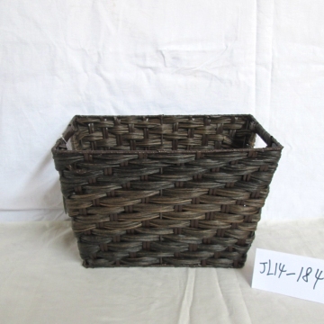 Rectangular Plastic Rattan Magazine Basket