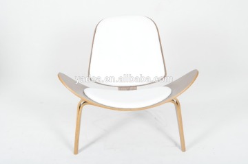 White promotional small wooden shell chair, modern wegner shell chair