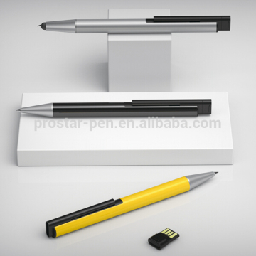 2015 new patent design lacquered colored promotional metal stylus usb with ballpen