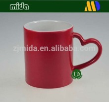 Red Color Heat Handle Magic Mugs
