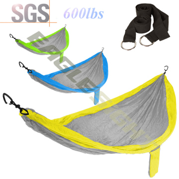 Portable parachute fabric hammock
