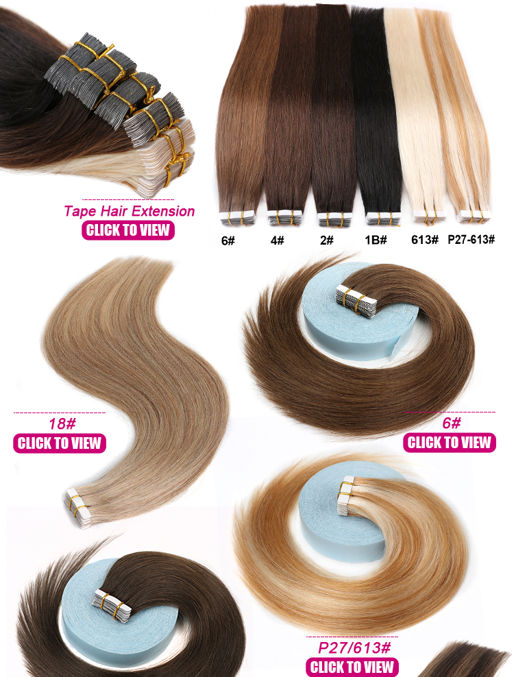 Hot Wholesale 10-15A 100%Human Hair Double Tape Natural Straight 18&20" Hair Extension In Stock