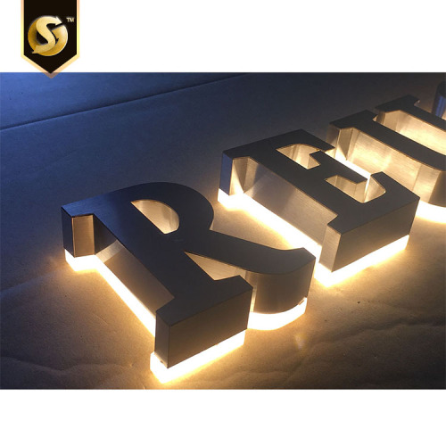 Halo Lighting Effect Stainless Steel Backlit Letters Sign