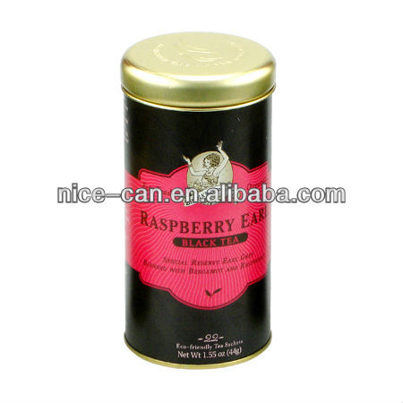 High quality custom round metal tin tea caddy , tea bag caddy