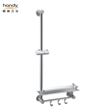 Shower Sliding Bar With Shelf And Towel Ring